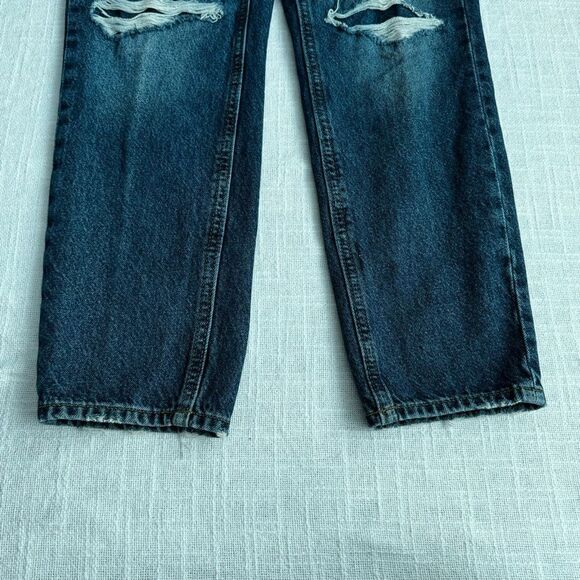 Old Navy Straight Taper Denim Jeans Distressed Ripped SZ 30 - Picture 6 of 13